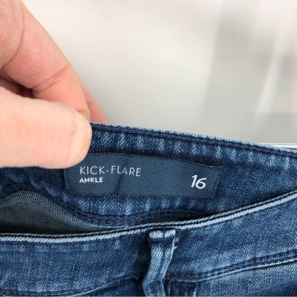 J. Jill Kick-Flare Ankle Jean Womens 16 Blue Raw Hem - Picture 7 of 12